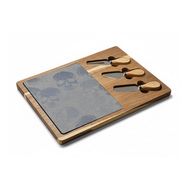 Engraved Skull Slate Charcuterie Board
