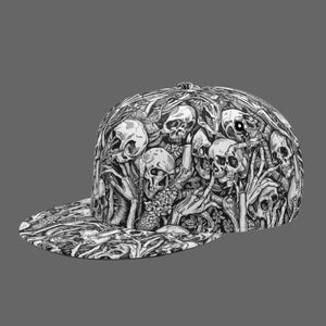 Black Skulls Pattern Classic Snapback Hat – Everything Skull