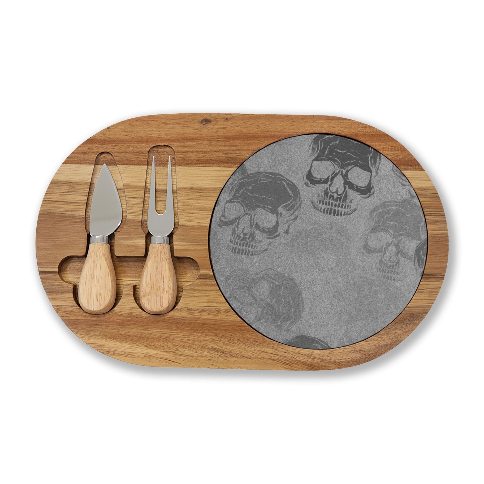 Engraved Skull Slate Charcuterie Board