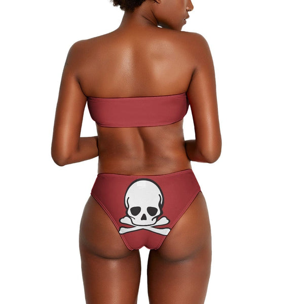 Make A Statement At The Beach With Our Ladies Toxic Skull Two Piece Bikini Swimsuit