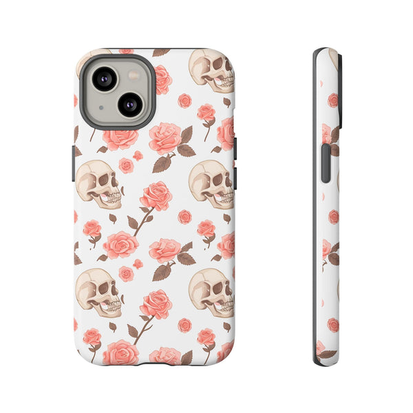 Skull Pink Roses iPhone Tough Cases