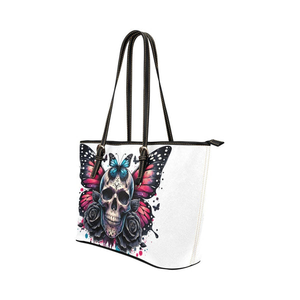 Gothic Butterfly Skulls Large Tote Bag