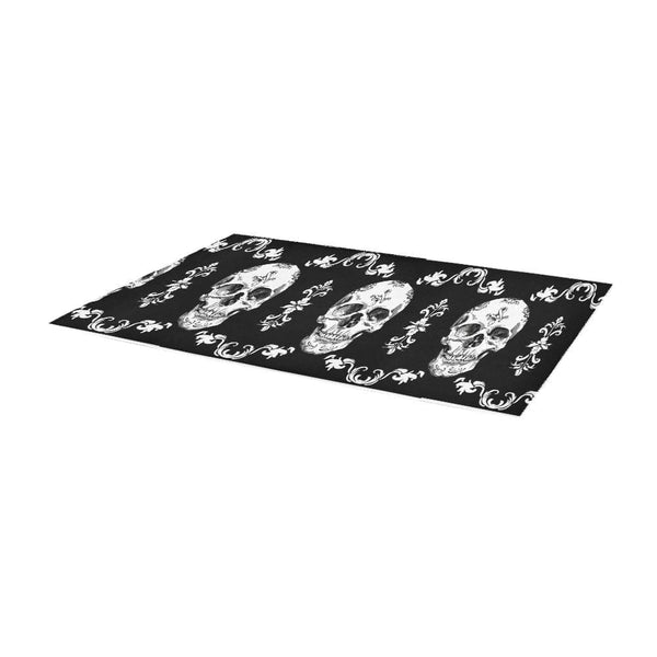 Three Skulls Black & White Area Rug 10' x 3.2'