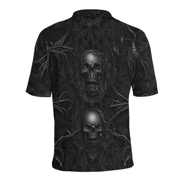 The Men's Black Skulls Polo Shirt Is Perfect For Any Occasion.