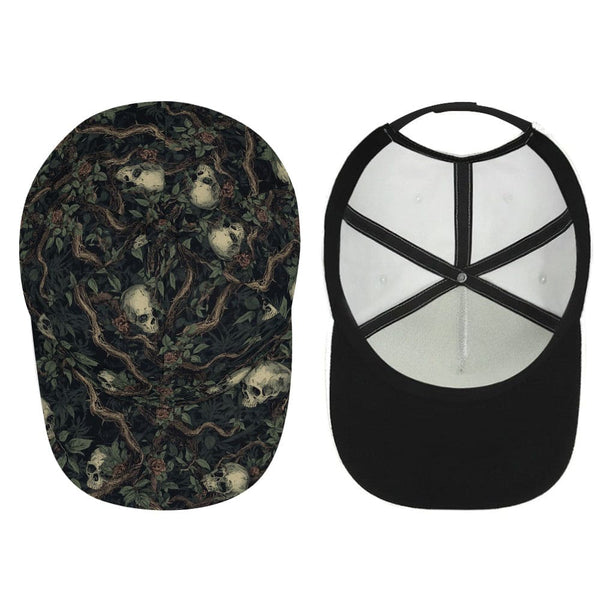 Skulls Intertwined with Thorny Vines Baseball Cap