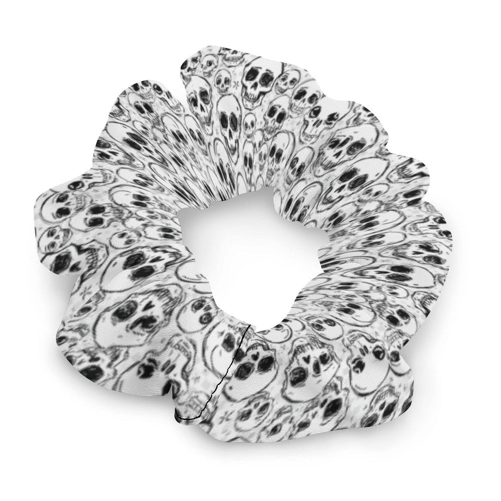 Doodle Skulls Hair Scrunchie