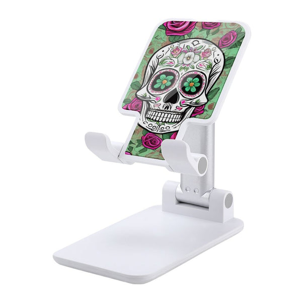 Skull With Purple Flowers Folding Mobile Phone Holder 3 Colors