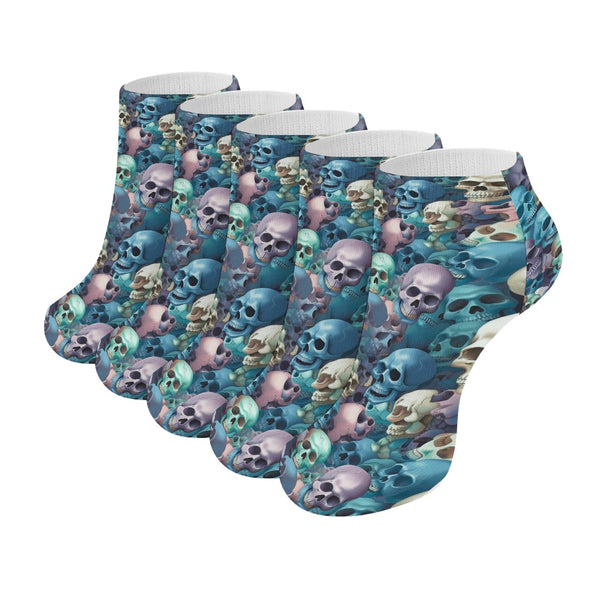 Lots of Skulls Comfortable Pattern Socks 5 Pairs Of The Same Picture