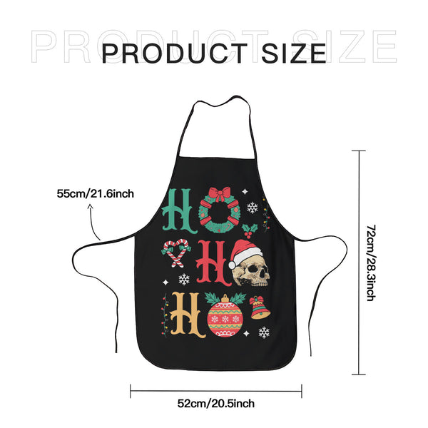 HO HO HO Skull Christmas Apron