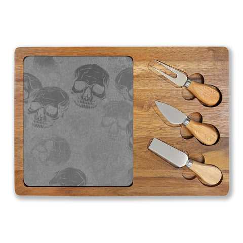 Engraved Skull Slate Charcuterie Board
