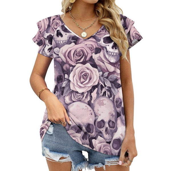 The Rosethorn Skull V-Neck Tee
