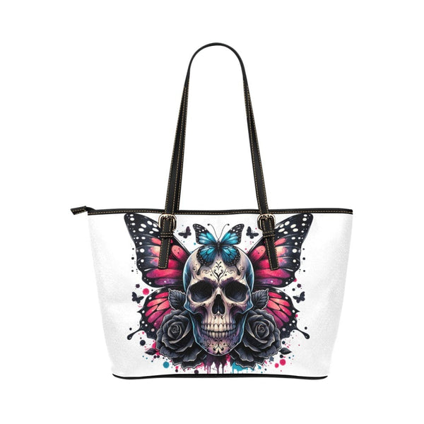 Gothic Butterfly Skulls Large Tote Bag