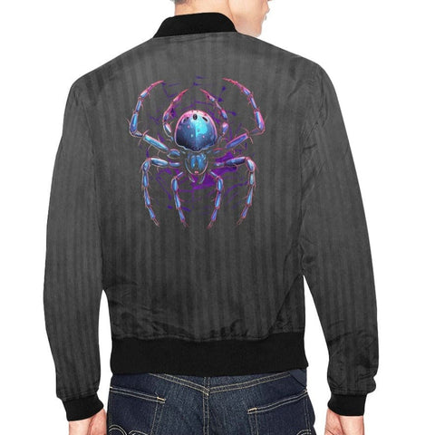 Men's Gothic Black Pattern With Spider Jacket