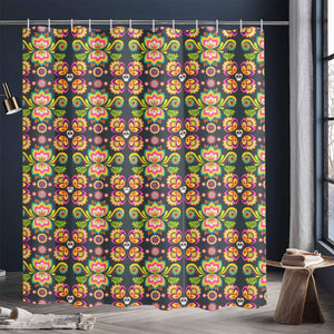Mexican Skulls Colorful Shower Curtain Shower Curtain 72"x84"