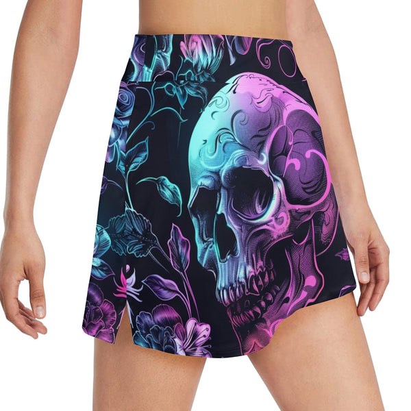 Women's Purple & Blue Skull Golf Skirt with Pocket
