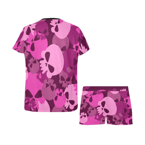 Women's Pink Camo Shorts & Top Pajama Set