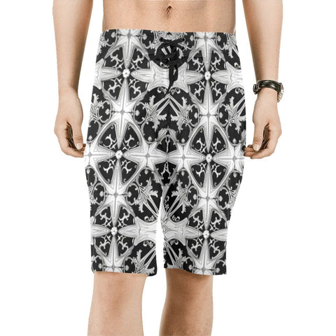 Men's Black Gothic Relaxed-Fit Shorts
