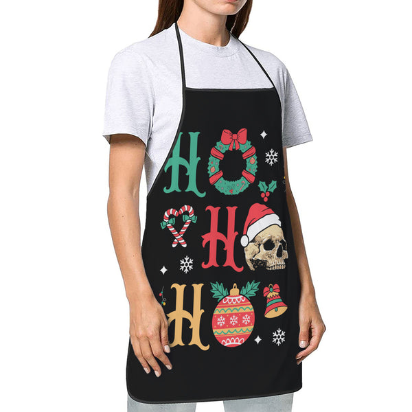 HO HO HO Skull Christmas Apron