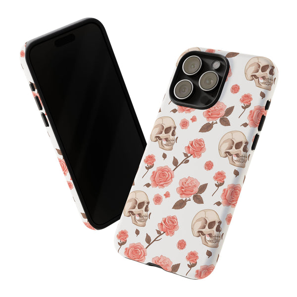 Skull Pink Roses iPhone Tough Cases