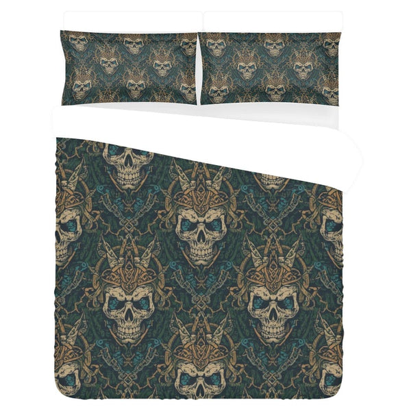 Skull With Horns 3-Piece Bedding Set