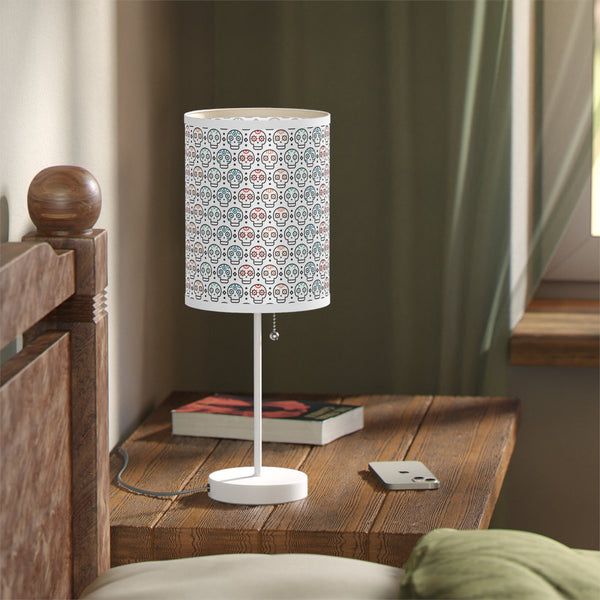 Pastel Color Skull Print Lamp on a Stand