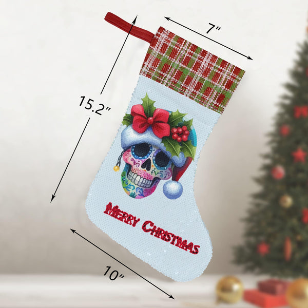 Boy Skull Sequin Christmas Stocking