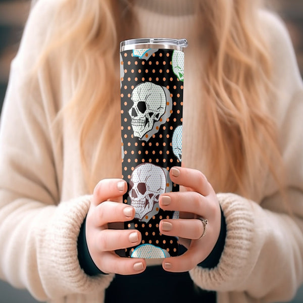 Skulls On Black Stainless Steel 20oz Tumbler skull