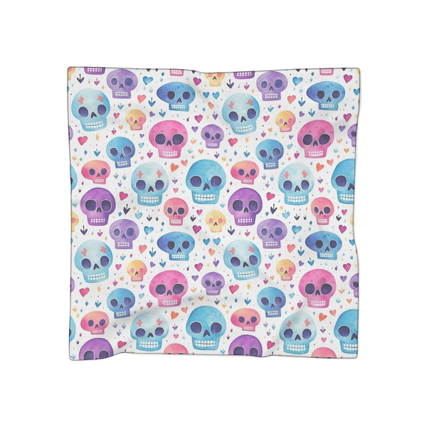 Bright Pastel Skulls Voile or Chiffon Poly Scarf