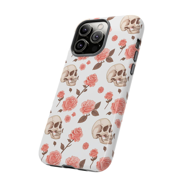 Skull Pink Roses iPhone Tough Cases