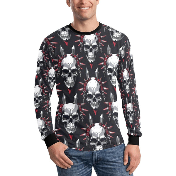 Men's Skulls Spikes and Chains Long Sleeve T-shirt