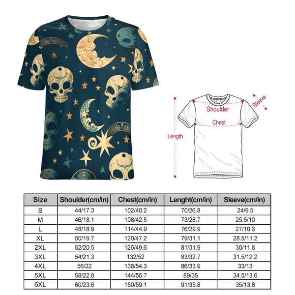 Women's Skulls, Stars & Moons Short Sleeve T-Shirt