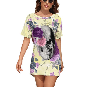 Women's Round Neck Doll Sleeve Loose T-Shirt