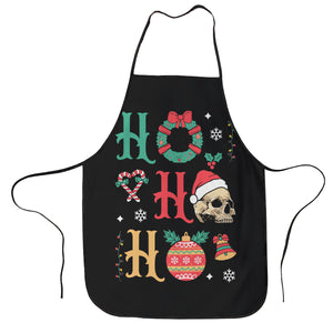 HO HO HO Skull Christmas Apron