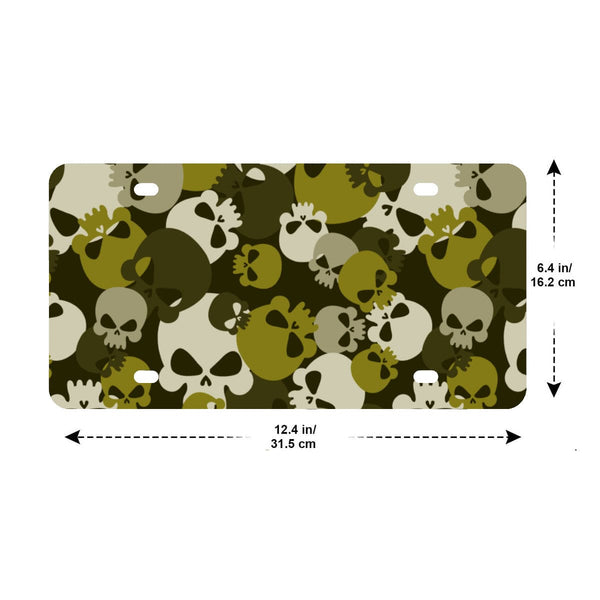 Camo Army Skull License Plate Holder And Cover