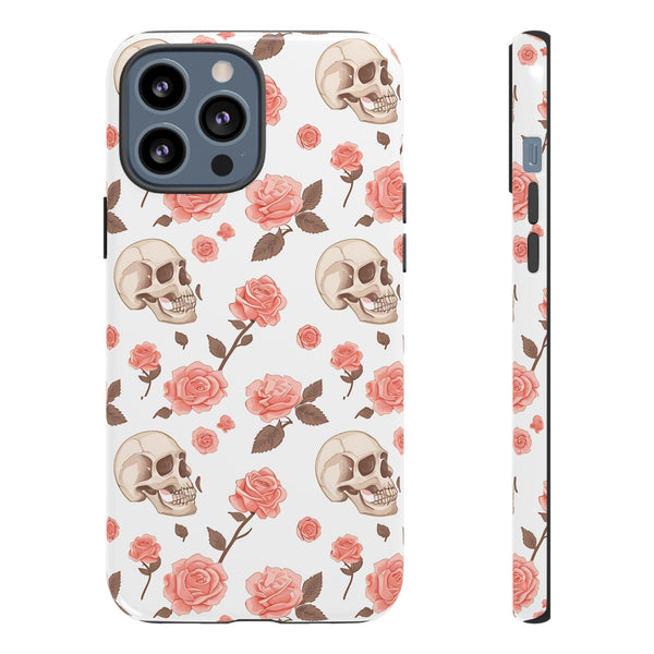 Skull Pink Roses iPhone Tough Cases