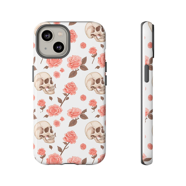 Skull Pink Roses iPhone Tough Cases