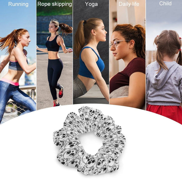 Doodle Skulls Hair Scrunchie