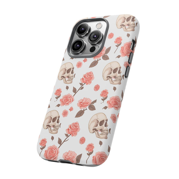 Skull Pink Roses iPhone Tough Cases