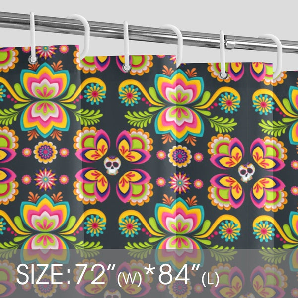 Mexican Skulls Colorful Shower Curtain Shower Curtain 72"x84"