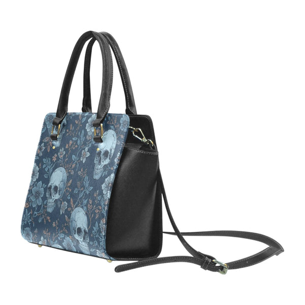 The Midnight Bloom Skull Pattern Handbag