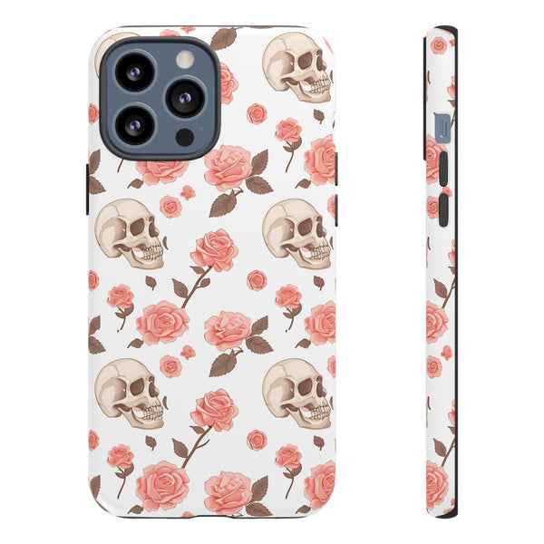 Skull Pink Roses iPhone Tough Cases