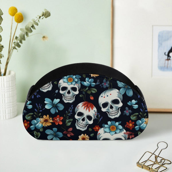 Skulls With Blue Flowers Remote Control Storage Box