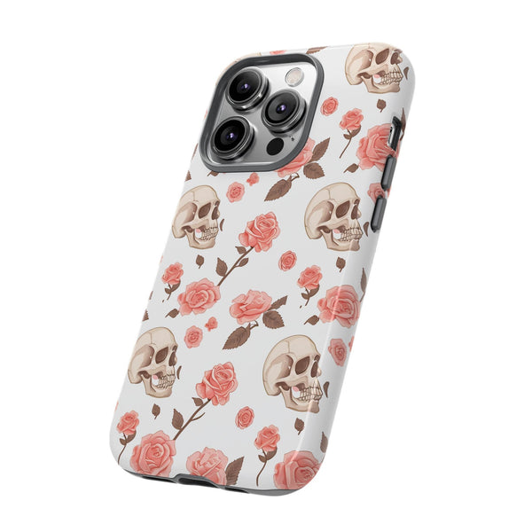 Skull Pink Roses iPhone Tough Cases