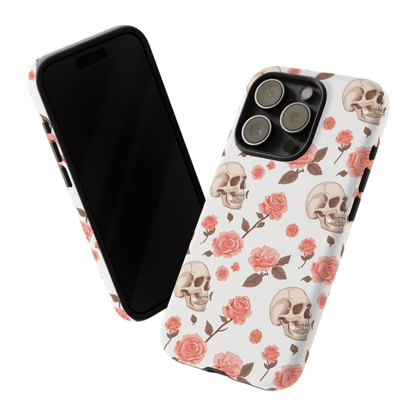 Skull Pink Roses iPhone Tough Cases