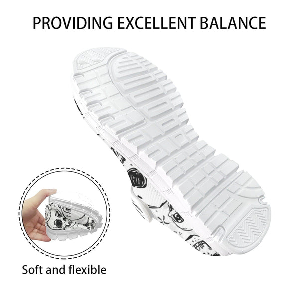 Doodle Style Skull Pattern Casual Mary Jane Shoes