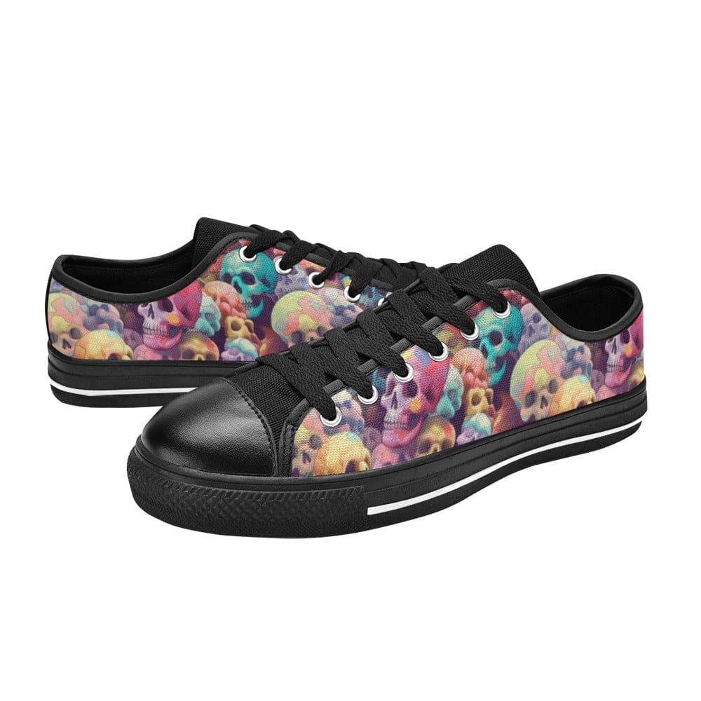 Skull Pattern Lots of Pastel Colors Canvas Shoes