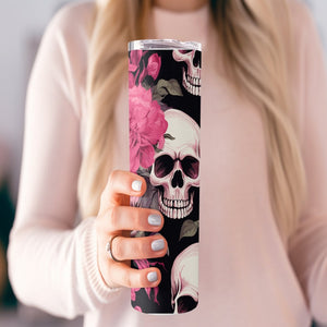 Pink Floral Skulls Stainless Steel 20oz Tumbler skull