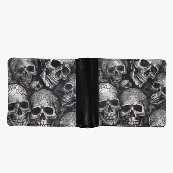 Gray Skulls Bifold Men's Wallet