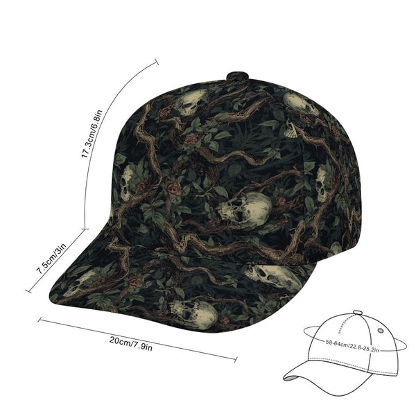 Skulls Intertwined with Thorny Vines Baseball Cap