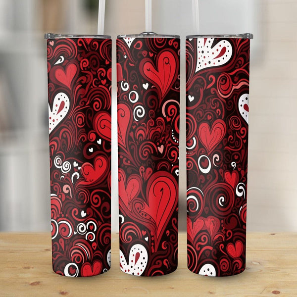 Red Gothic Hearts Stainless Steel 20oz Tumbler